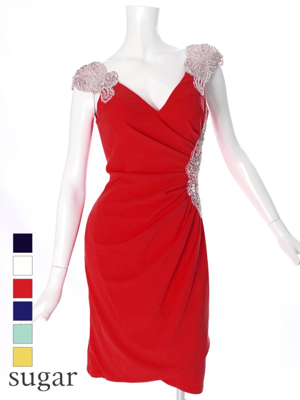 画像18: 【Lip line/リップライン】ビジューデザイン/ ストレッチ/ タック/ タイト/ ミニドレス/ キャバドレス[HC03] (18)