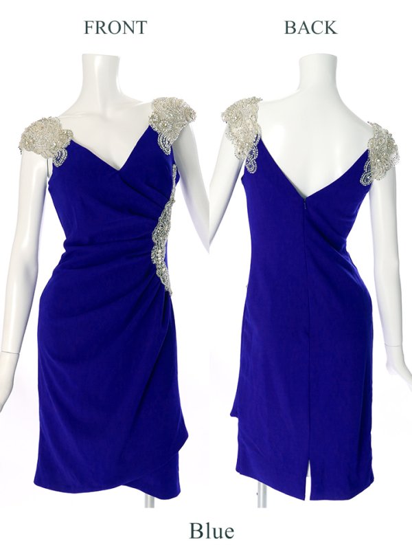 画像19: 【Lip line/リップライン】ビジューデザイン/ ストレッチ/ タック/ タイト/ ミニドレス/ キャバドレス[HC03] (19)