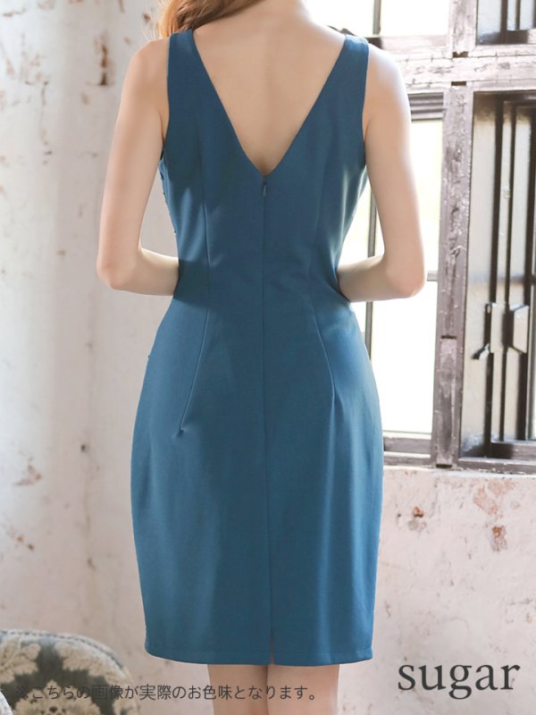 画像6: 【Lip line/リップライン】刺繍デザイン/ ストレッチ/ タイト/ ミニドレス / キャバドレス[HC03] (6)