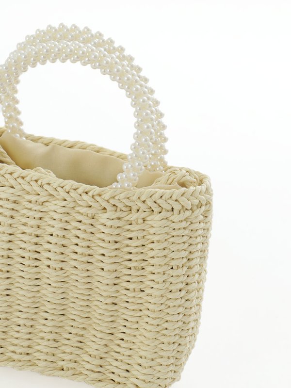 画像6: 【バッグ】パールハンドル編みバッグ【1カラー】[YMT] (6)