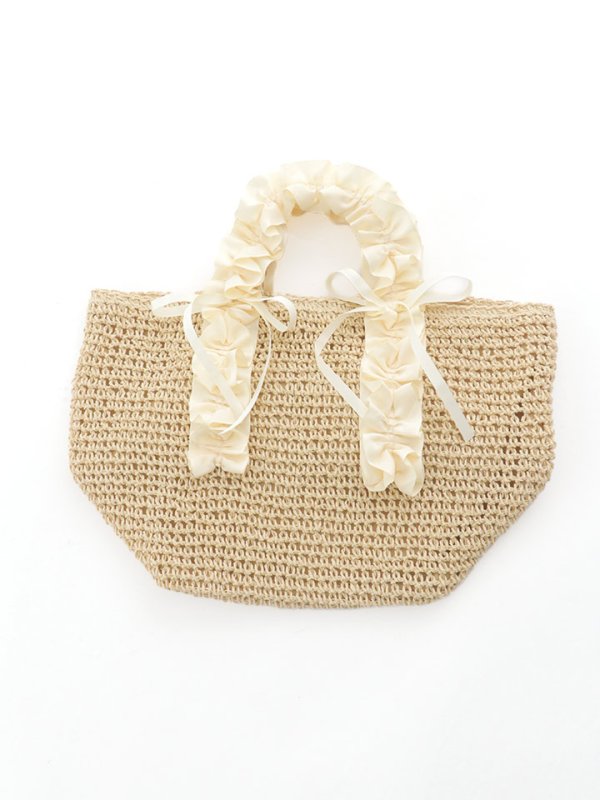 画像7: 【バッグ】フリルハンドルカゴバッグ【2カラー】[YMT] (7)