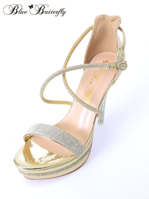 画像2: 【COMEX】 3color/ 12cmヒール/ ビジュー/ オープントゥ/ ハイヒール/ ストラップサンダル[OF02] (2)