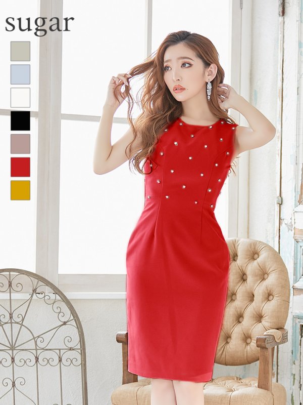 画像9: 【VELIQUE/ヴェリーク】ワンカラー/ ラインストーン/ タイト/ ワンピース/ キャバドレス【HC02】 (9)