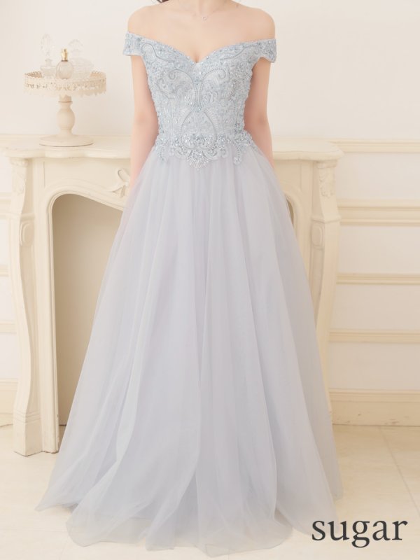 画像5: 【Lip line/リップライン】ビジュー/ チュール/ Aライン/ ロング/ キャバドレス long[HC03] (5)