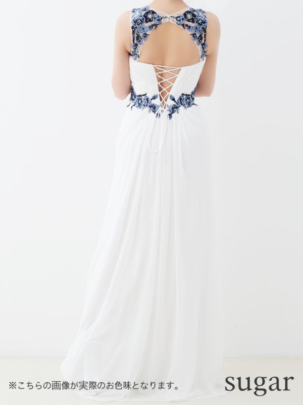 画像7: 【Lip line/リップライン】フラワー刺繍/チュール/スピンドル/ロングドレス /キャバドレスlong[HC03] (7)