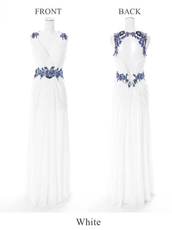 画像9: 【Lip line/リップライン】フラワー刺繍/チュール/スピンドル/ロングドレス /キャバドレスlong[HC03] (9)