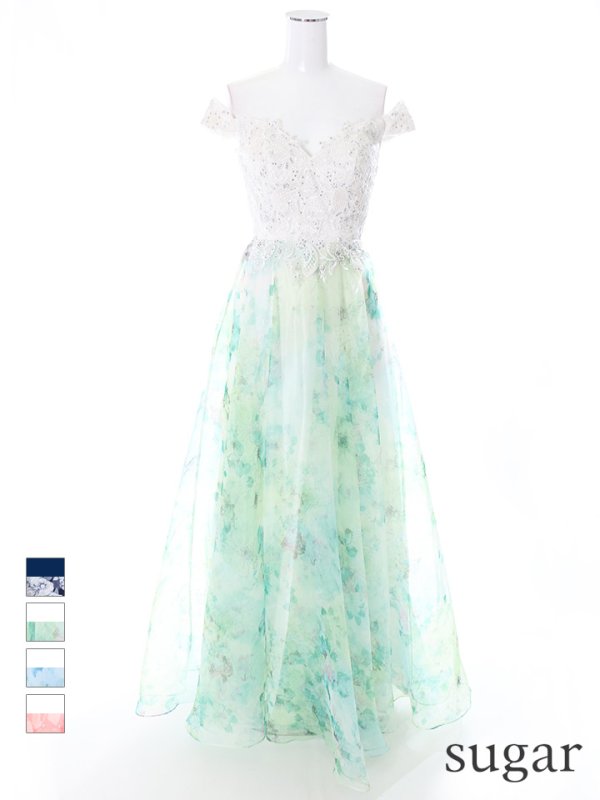 画像4: 【Lip line/リップライン】フラワープリント/Aライン/シフォン/ロングドレスlong[HC03] (4)