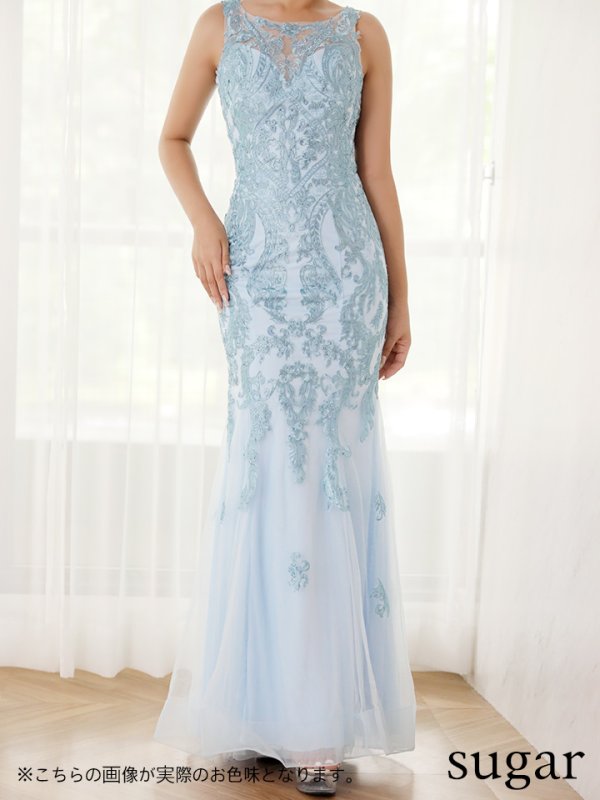 画像4: Lサイズあり【Lip line/リップライン】マーメイド/ 刺繍/ カットアウト/ チュール/ ビジュー/ ロングドレス/ キャバドレスlong[HC03] (4)