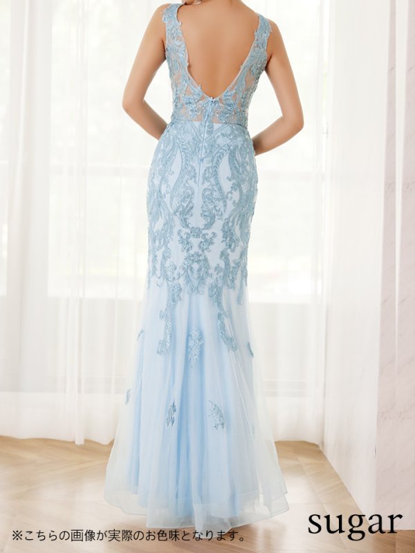 画像5: Lサイズあり【Lip line/リップライン】マーメイド/ 刺繍/ カットアウト/ チュール/ ビジュー/ ロングドレス/ キャバドレスlong[HC03] (5)