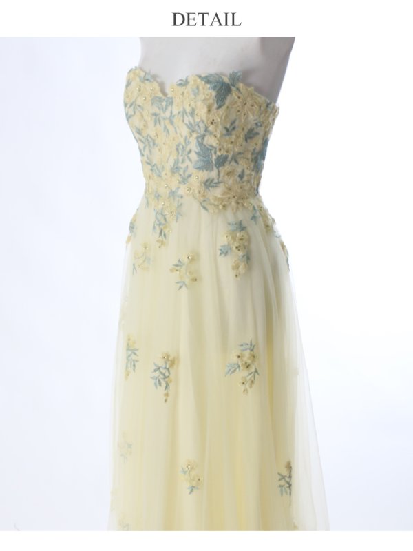 画像11: 【Lip line/リップライン】フラワー刺繍/ Aライン/ チュール/ ベア/ ロング/ キャバドレスlong[HC03] (11)