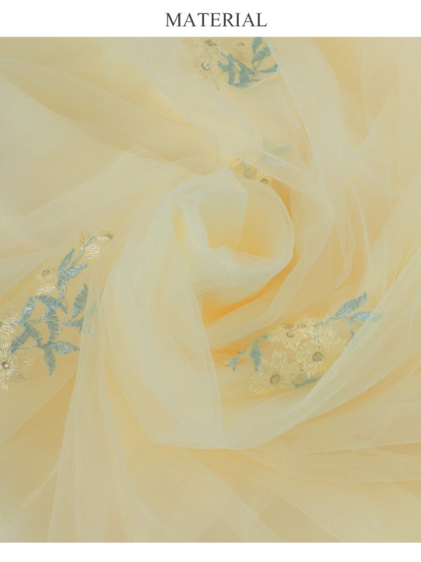 画像13: 【Lip line/リップライン】フラワー刺繍/ Aライン/ チュール/ ベア/ ロング/ キャバドレスlong[HC03] (13)