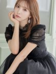 画像3: Lサイズあり【DEA. by ROBE de FLEURS/ディアバイローブドフルール】チュールxレースブラウスセット/ パフスリーブ/ キャミソール/ フレア/ ミモレ丈/ ワンピース/ キャバドレス[OF2] (3)