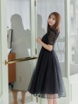 画像5: Lサイズあり【DEA. by ROBE de FLEURS/ディアバイローブドフルール】チュールxレースブラウスセット/ パフスリーブ/ キャミソール/ フレア/ ミモレ丈/ ワンピース/ キャバドレス[OF2] (5)