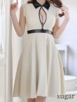 画像8: sugar限定カラー☆Lサイズあり【DEA. by ROBE de FLEURS/ディアバイローブドフルール】襟フロントジップ/ ツイード/ ミディアム丈/ ひざ丈/ ミニドレス/ キャバドレス[OF2] (8)