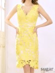 画像9: 門りょうちゃん着用☆XS〜Lサイズあり【DEA. by ROBE de FLEURS/ディアバイローブドフルール】ワンピース/ ケミカルレース/ ノースリーブ/ タイト/ ひざ丈/ ミディアムドレス/ キャバドレス[OF2] (9)