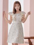 画像1: Lサイズあり【DEA. by ROBE de FLEURS/ディアバイローブドフルール】ワンピース/ 総レース/ パール/ フリル袖/ 袖あり/ 膝丈/ ミディアム/ キャバドレス[OF2] (1)