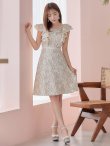 画像4: Lサイズあり【DEA. by ROBE de FLEURS/ディアバイローブドフルール】ワンピース/ 総レース/ パール/ フリル袖/ 袖あり/ 膝丈/ ミディアム/ キャバドレス[OF2] (4)
