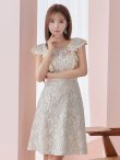 画像6: Lサイズあり【DEA. by ROBE de FLEURS/ディアバイローブドフルール】ワンピース/ 総レース/ パール/ フリル袖/ 袖あり/ 膝丈/ ミディアム/ キャバドレス[OF2] (6)