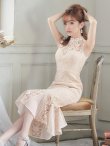画像4: Lサイズあり【DEA./ディア】マーメイド/ ケミカルレース/ ノースリーブ/ ワンピース/ ミモレ丈/ ミディアムドレス/ キャバドレス[OF2] (4)