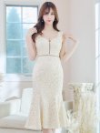 画像7: Lサイズあり【DEA.by ROBE de FLEURS/ディアバイローブドフルール】ケミカルレース/ マーメード/ ミディアム丈/ ワンピース/ キャバドレス[OF2] (7)