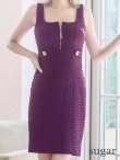 画像8: XS-Lサイズあり☆【DEA. by ROBE de FLEURS/ディアバイローブドフルール】ジップ/ ZIP/ ワッフル/ ノースリーブ/ タイト/ ミディアム丈/ キャバドレス[OF2] (8)