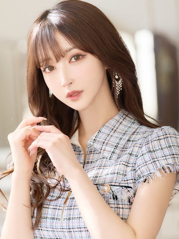 画像6: XS-Lサイズあり【DEA./ディア】ジッパー/ 襟付き/ 半袖/ 袖あり/ スプリングツイード/ タイト/ ミニドレス/ キャバドレス【OF08】 (6)