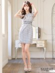 画像7: XS-Lサイズあり【DEA. by ROBE de FLEURS/ディアバイローブドフルール】ジッパー/ 襟付き/ 半袖/ 袖あり/ スプリングツイード/ タイト/ ミニドレス/ キャバドレス[OF2] (7)