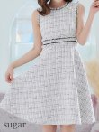 画像8: Lサイズあり【DEA. by ROBE de FLEURS/ディアバイローブドフルール】スプリングツイード/ フレア/ ミディ丈/ ひざ丈/ ミディアムドレス/ ワンピース/ キャバドレス[OF2] (8)