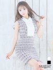 画像1: Lサイズあり【DEA.by ROBE de FLEURS/ディアバイローブドフルール】襟付き / ツイード/ ノースリーブ/ タイト/ ミニドレス/ キャバドレス[OF2] (1)