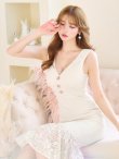 画像9: XS-Lサイズあり【DEA. by ROBE de FLEURS/ディアバイローブドフルール】マーメイド/ 裾レース/ ノースリーブ/ ワンカラー/ 膝丈/ ミディアムドレス/ キャバドレス[OF2] (9)