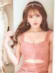 画像8: Lサイズあり【DEA.by ROBE de FLEURS/ディアバイローブドフルール】スウェード/ ウエストカットデザイン/ ノースリーブ/ ストレッチ/ ミディアム丈/ タイト/ ミディアムドレス/ キャバドレス[OF2] (8)
