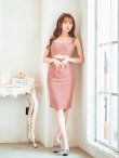 画像9: Lサイズあり【DEA.by ROBE de FLEURS/ディアバイローブドフルール】スウェード/ ウエストカットデザイン/ ノースリーブ/ ストレッチ/ ミディアム丈/ タイト/ ミディアムドレス/ キャバドレス[OF2] (9)