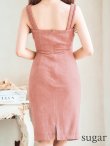 画像14: Lサイズあり【DEA.by ROBE de FLEURS/ディアバイローブドフルール】スウェード/ ウエストカットデザイン/ ノースリーブ/ ストレッチ/ ミディアム丈/ タイト/ ミディアムドレス/ キャバドレス[OF2] (14)