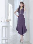 画像2: Lサイズあり【DEA.by ROBE de FLEURS/ディアバイローブドフルール】アシンメトリー裾/ フロントジッパー/ ノースリーブ/ ミディアム丈/ ミモレ丈/ ミディアムドレス/ キャバドレス[OF2] (2)