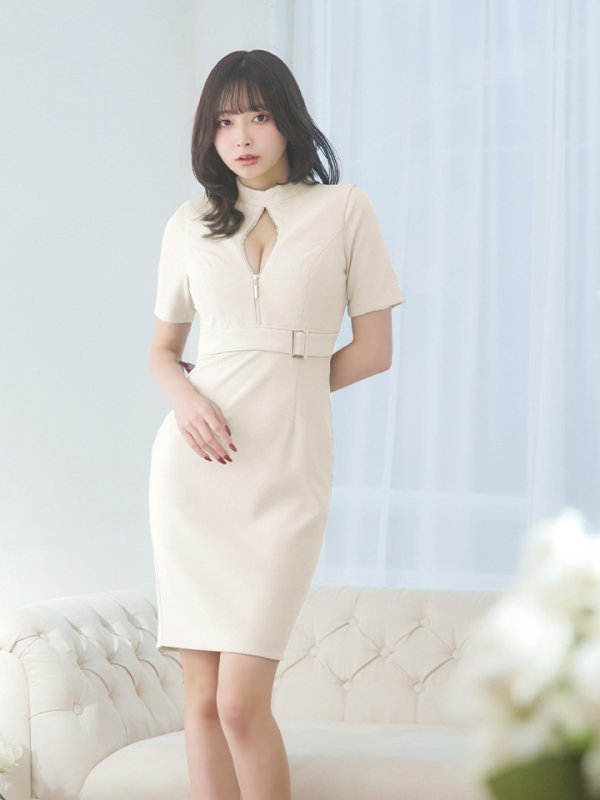 画像25: Lサイズあり【DEA./ディア】ベルト/ ジッパー/ 袖付き/ 半袖/ シンプル/ レディ/ ワンピース/ ミモレ丈/ マキシ丈/ ミディアムドレス/ キャバドレス【OF08】 (25)