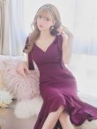 画像5: Lサイズあり【DEA./ディア】ショルダーリボン/ マーメイド/ ノースリーブ/ ワンカラー/ ミモレ丈/ ミディアムドレス/ キャバドレス[OF2] (5)