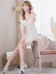 画像6: Lサイズあり【DEA. by ROBE de FLEURS/ディアバイローブドフルール】リブニット/ レース/ 半袖/ 五分袖/ 袖あり/ 膝丈/ タイト/ セットアップ/ ミディアムドレス/ キャバドレス[OF2] (6)