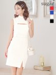 画像14: 門りょうちゃん着用【XS-Lサイズあり】【DEA. by ROBE de FLEURS/ディアバイローブドフルール】バストカット/ バックル/ ワンカラー/ ノースリーブ/ タイト/ 膝丈/ ミディアムドレス/ キャバドレス[OF2] (14)