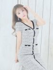 画像5: Lサイズあり【DEA.by ROBE de FLEURS/ディアバイローブドフルール】ツイードライクニット/ マーメード/ 半袖/ 袖あり/ ミモレ丈/ ミディアムドレス/ キャバドレス[OF2] (5)