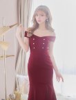 画像14: Lサイズあり【DEA. by ROBE de FLEURS/ディアバイローブドフルール】マーメイド/ オフショル/ チェーンストラップ/ ワンカラー/ スリット/ ミモレ丈/ ミディドレス/ キャバドレス[OF2] (14)