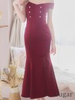 画像17: Lサイズあり【DEA. by ROBE de FLEURS/ディアバイローブドフルール】マーメイド/ オフショル/ チェーンストラップ/ ワンカラー/ スリット/ ミモレ丈/ ミディドレス/ キャバドレス[OF2] (17)