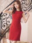 画像2: Lサイズあり【DEA.by ROBE de FLEURS/ディアバイローブドフルール】シンプル/ ツイード/ ゴールドチェーン/ ノースリーブ/ ワンカラー/ タイト/ ミニドレス/ キャバドレス[OF2] (2)