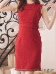 画像8: Lサイズあり【DEA.by ROBE de FLEURS/ディアバイローブドフルール】シンプル/ ツイード/ ゴールドチェーン/ ノースリーブ/ ワンカラー/ タイト/ ミニドレス/ キャバドレス[OF2] (8)