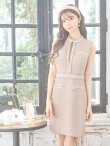 画像4: Lサイズあり【DEA.by ROBE de FLEURS/ディアバイローブドフルール】ツイード/ チェック/ ジップ/ 谷間魅せ/ タイト/ ミニドレス/ キャバドレス[OF2] (4)