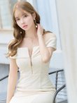 画像3: Lサイズあり【DEA. by ROBE de FLEURS/ディアバイローブドフルール】オフショルダー/ チュール/ フロントジップ/ マーメイド/ ミモレ丈/ マキシ丈/ ミディアムドレス/ キャバドレス[OF2] (3)