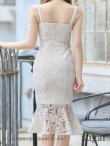 画像12: Lサイズあり【DEA. by ROBE de FLEURS/ディアバイローブドフルール】ケミカルレース/ フリル/ マーメイド/ ノースリーブ/ フロントジップ/ 膝丈/ ミディアムドレス/ キャバドレス[OF2] (12)