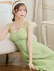 画像6: Lサイズあり【DEA.by ROBE de FLEURS/ディアバイローブドフルール】サマーツイード/ ノースリーブ/ シンプル/ ワンカラー/ ミモレ丈/ Aライン/ ミディアムドレス/ キャバドレス[OF2] (6)
