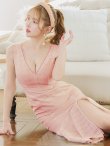画像21: Lサイズあり【DEA. by ROBE de FLEURS/ディアバイローブドフルール】チェックレース/ マーメイド/ ノースリーブ/ Vネック/ スリット/ ミディアムドレス/ キャバドレス[OF2] (21)