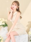 画像2: Lサイズあり【DEA.by ROBE de FLEURS/ディアバイローブドフルール】襟付き/ パイピングデザイン/ ノースリーブ/ フロントジップ/ ミディアム丈/ ワンピース/ ミディアムドレス/ キャバドレス[OF2] (2)