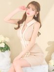 画像8: Lサイズあり【DEA.by ROBE de FLEURS/ディアバイローブドフルール】襟付き/ パイピングデザイン/ ノースリーブ/ フロントジップ/ ミディアム丈/ ワンピース/ ミディアムドレス/ キャバドレス[OF2] (8)